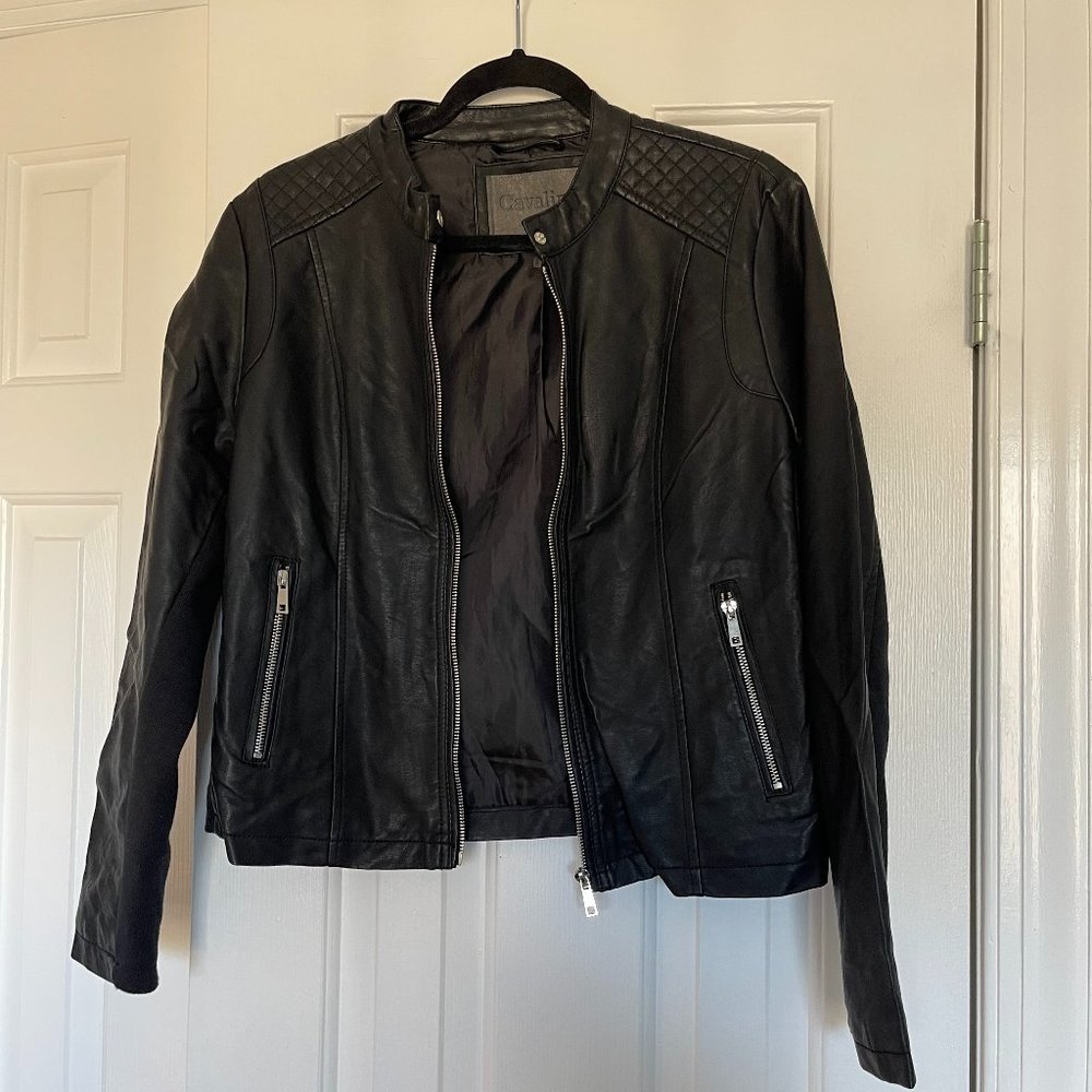 CAVALINI FAUX LEATHER MOTO JACKET